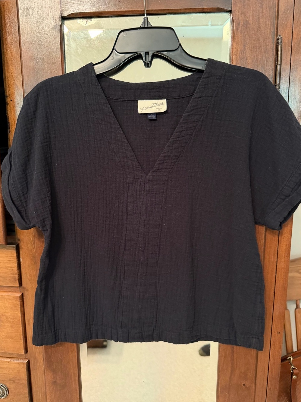 Gauze Top Black